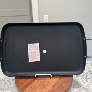 Princess House Black Griddle with Silver Handles
